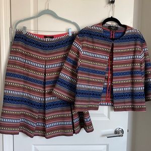 Weekend Max Mara Suit - Patterned/Multi-colored Basketweave Jacket and Skirt